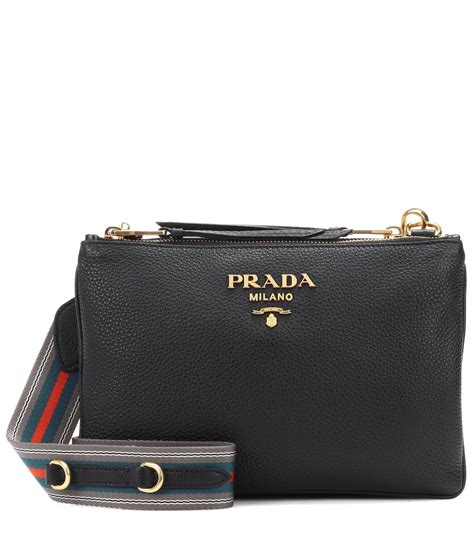 prada black crossbody leather